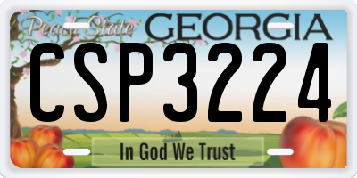GA license plate CSP3224