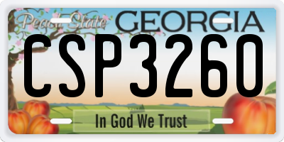 GA license plate CSP3260