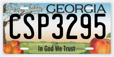 GA license plate CSP3295