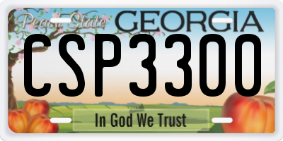 GA license plate CSP3300