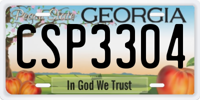 GA license plate CSP3304