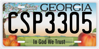 GA license plate CSP3305