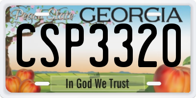 GA license plate CSP3320