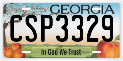GA license plate CSP3329