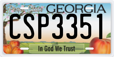 GA license plate CSP3351