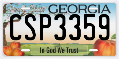 GA license plate CSP3359
