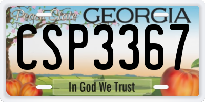 GA license plate CSP3367
