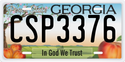 GA license plate CSP3376