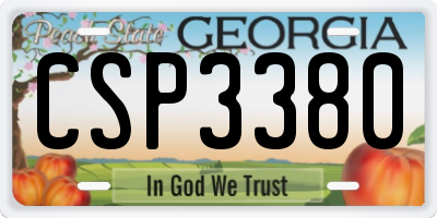 GA license plate CSP3380