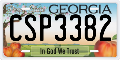 GA license plate CSP3382