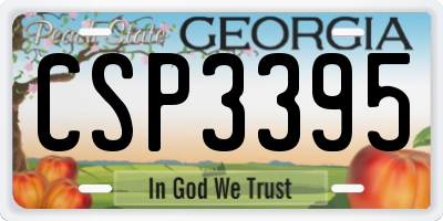 GA license plate CSP3395