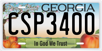 GA license plate CSP3400