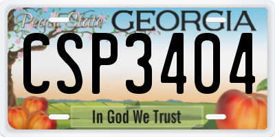 GA license plate CSP3404