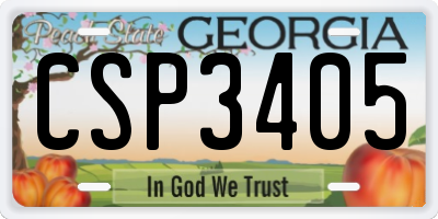 GA license plate CSP3405