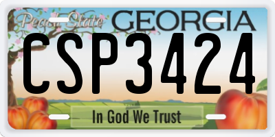 GA license plate CSP3424
