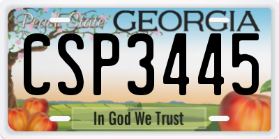 GA license plate CSP3445