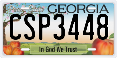 GA license plate CSP3448