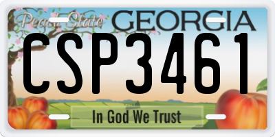 GA license plate CSP3461