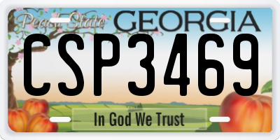 GA license plate CSP3469