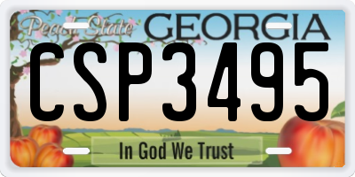 GA license plate CSP3495