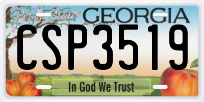 GA license plate CSP3519