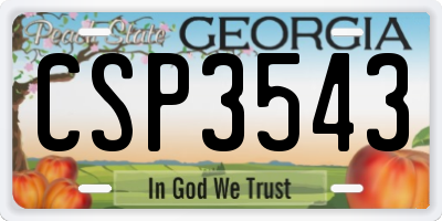 GA license plate CSP3543