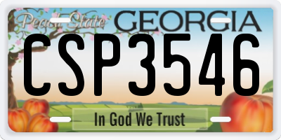 GA license plate CSP3546