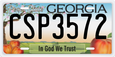 GA license plate CSP3572