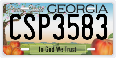 GA license plate CSP3583