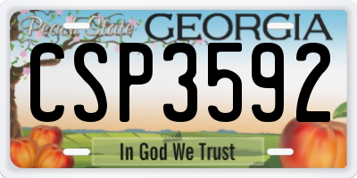 GA license plate CSP3592