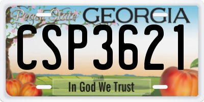 GA license plate CSP3621