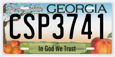 GA license plate CSP3741
