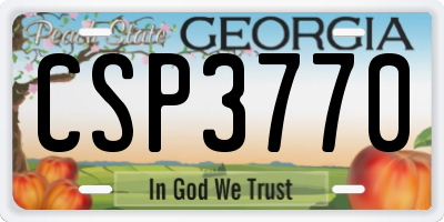 GA license plate CSP3770