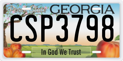 GA license plate CSP3798