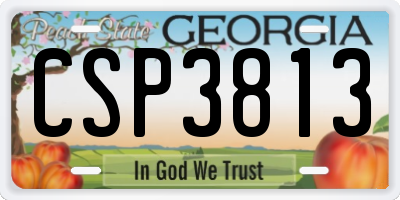 GA license plate CSP3813
