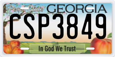 GA license plate CSP3849