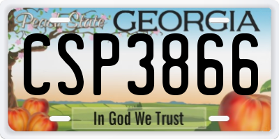 GA license plate CSP3866