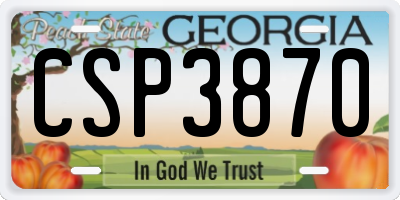 GA license plate CSP3870