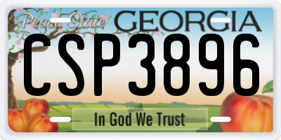 GA license plate CSP3896