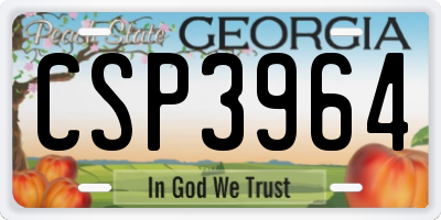 GA license plate CSP3964