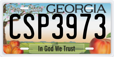 GA license plate CSP3973