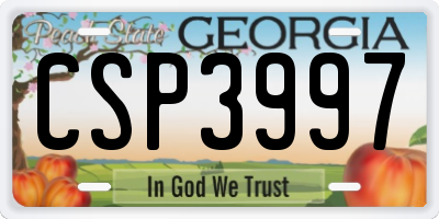 GA license plate CSP3997