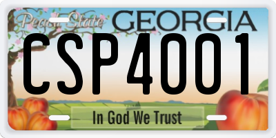 GA license plate CSP4001