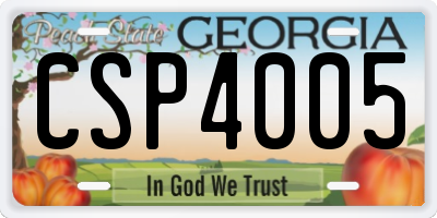 GA license plate CSP4005
