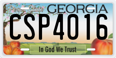 GA license plate CSP4016