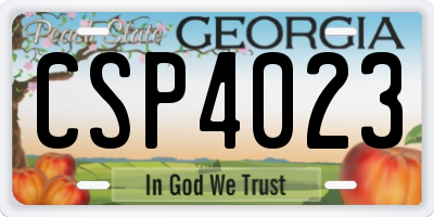 GA license plate CSP4023