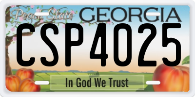 GA license plate CSP4025