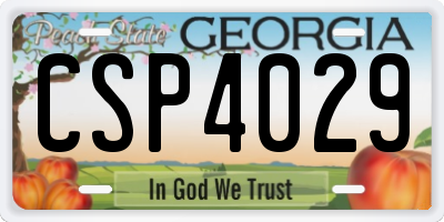 GA license plate CSP4029