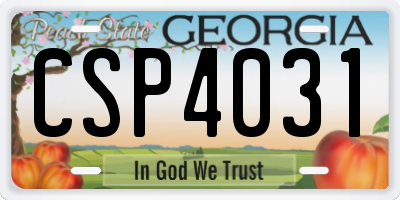 GA license plate CSP4031