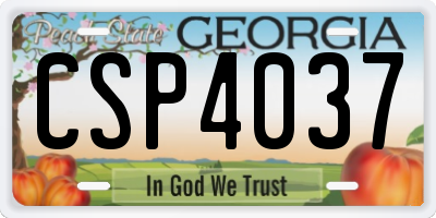 GA license plate CSP4037